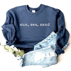 New! 2X Beachy Sweatshirt - Navy